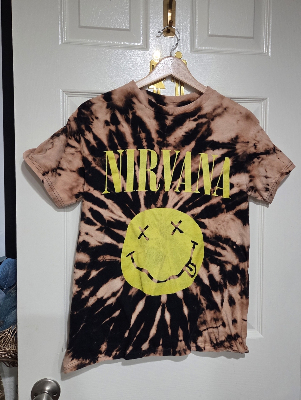 Custom Nirvana Tie-Dye Upcycled DIY Tee Shirt S/M Unisex